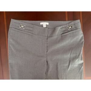 New York & Company Stretch Size 8 Average Womens Dress Pants Straight Leg Silver